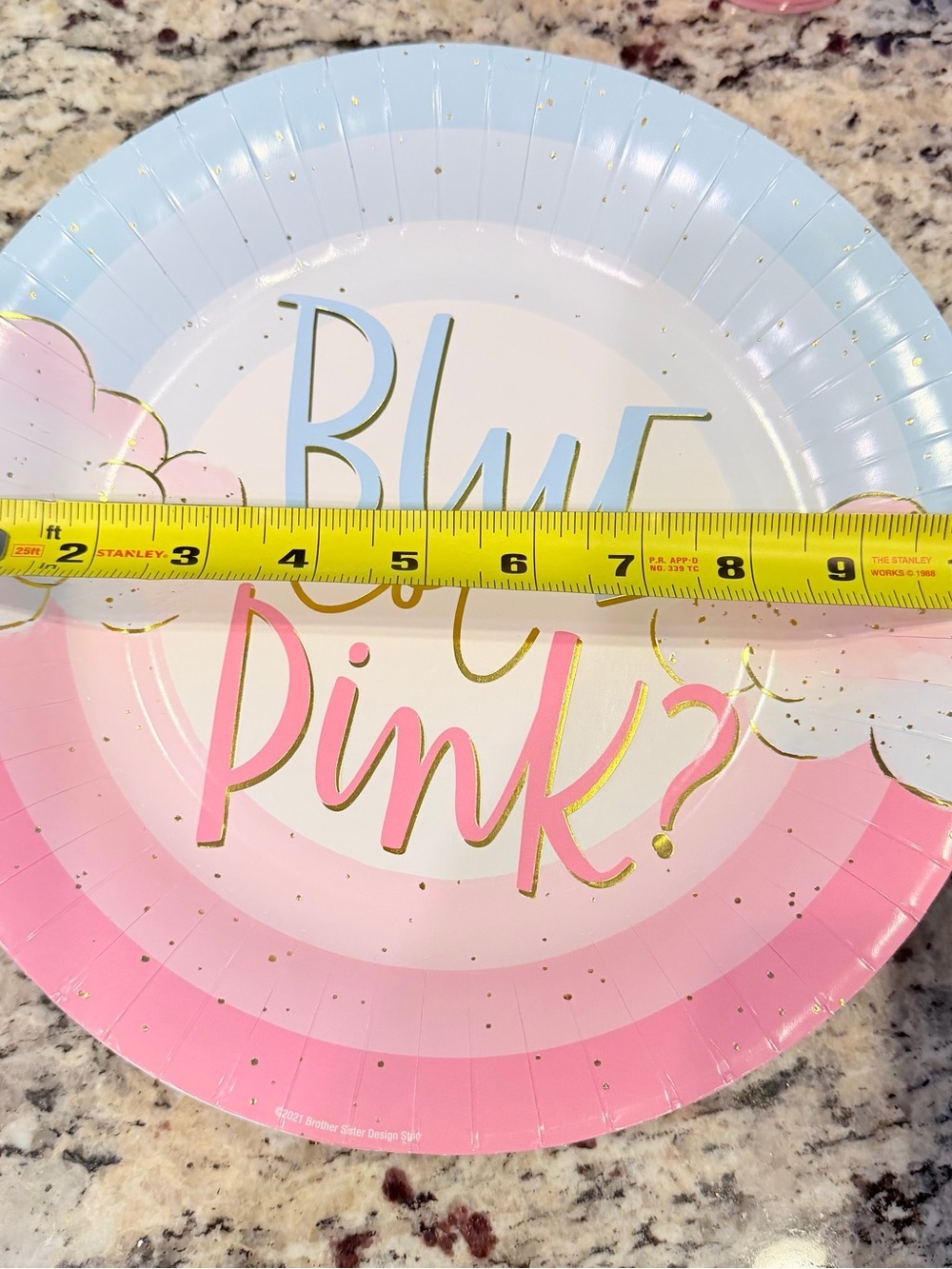 Gender Reveal Party Supplies Bundle Plates & Cups Blue or Pink - Picture 5 of 6